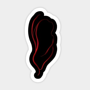 Red Abstract Line art Sticker